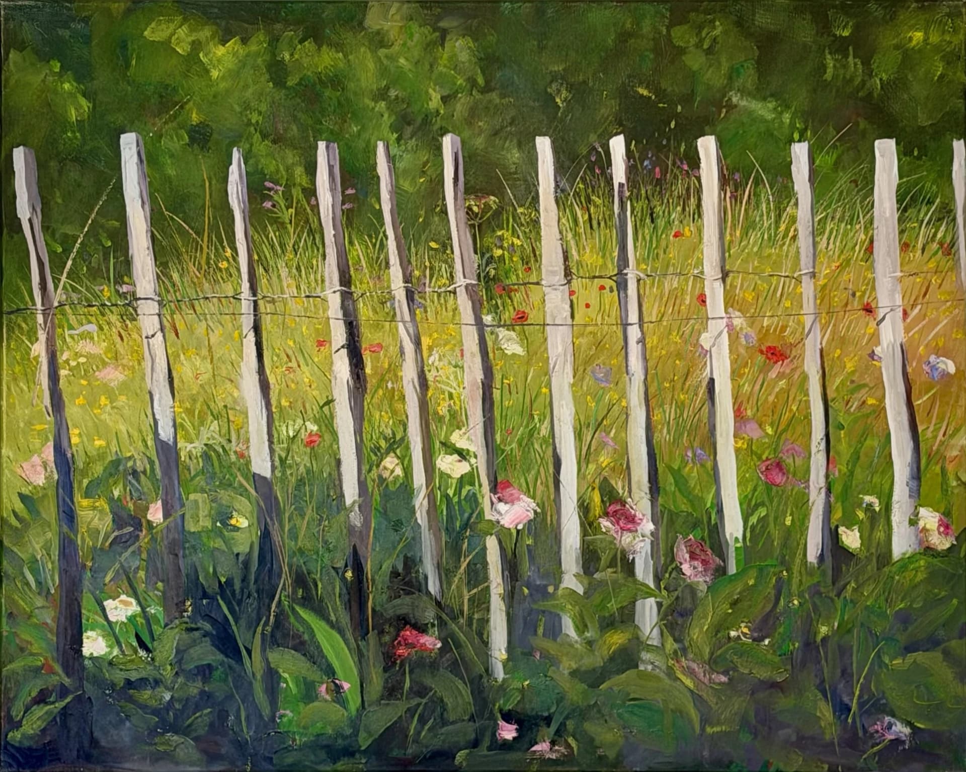 Zaun und Blumen