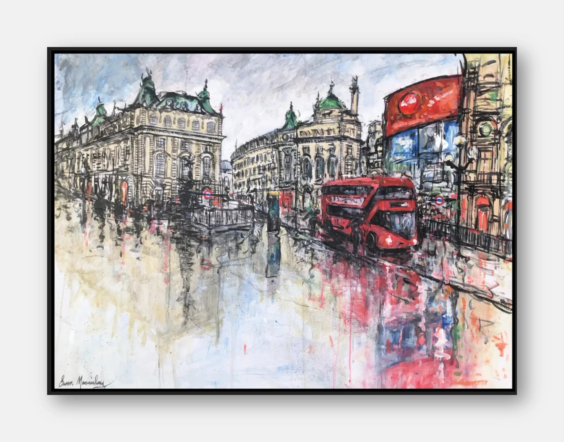 London, Piccadilly Circus in the rain — alternate view