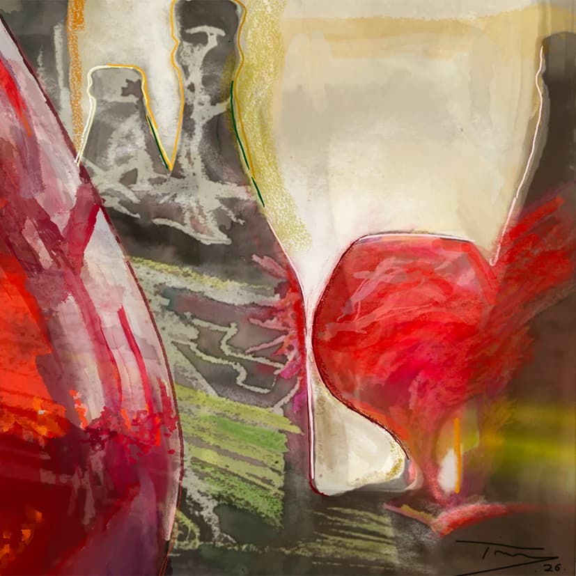 Still life with Red Glass 2