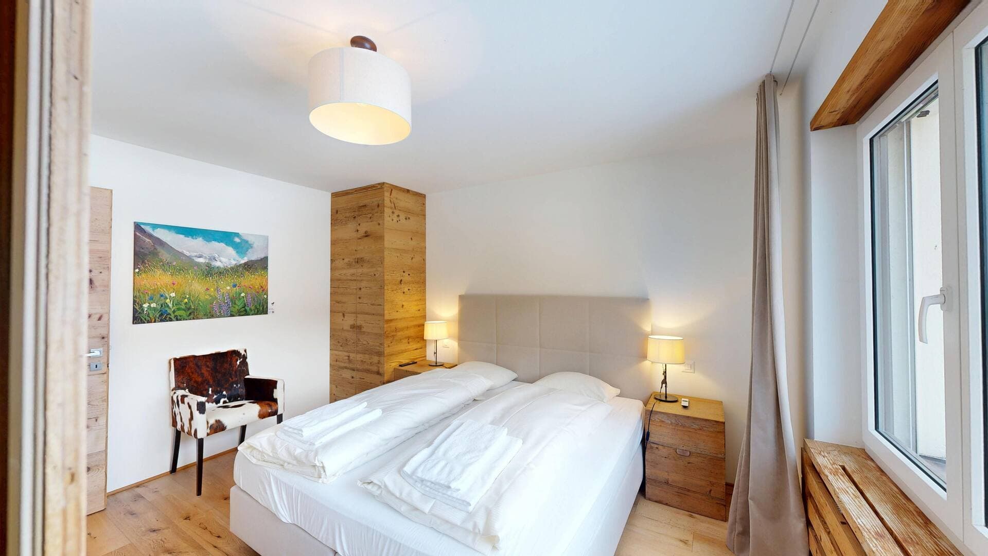 Curated artwork in a serviced apartment interior