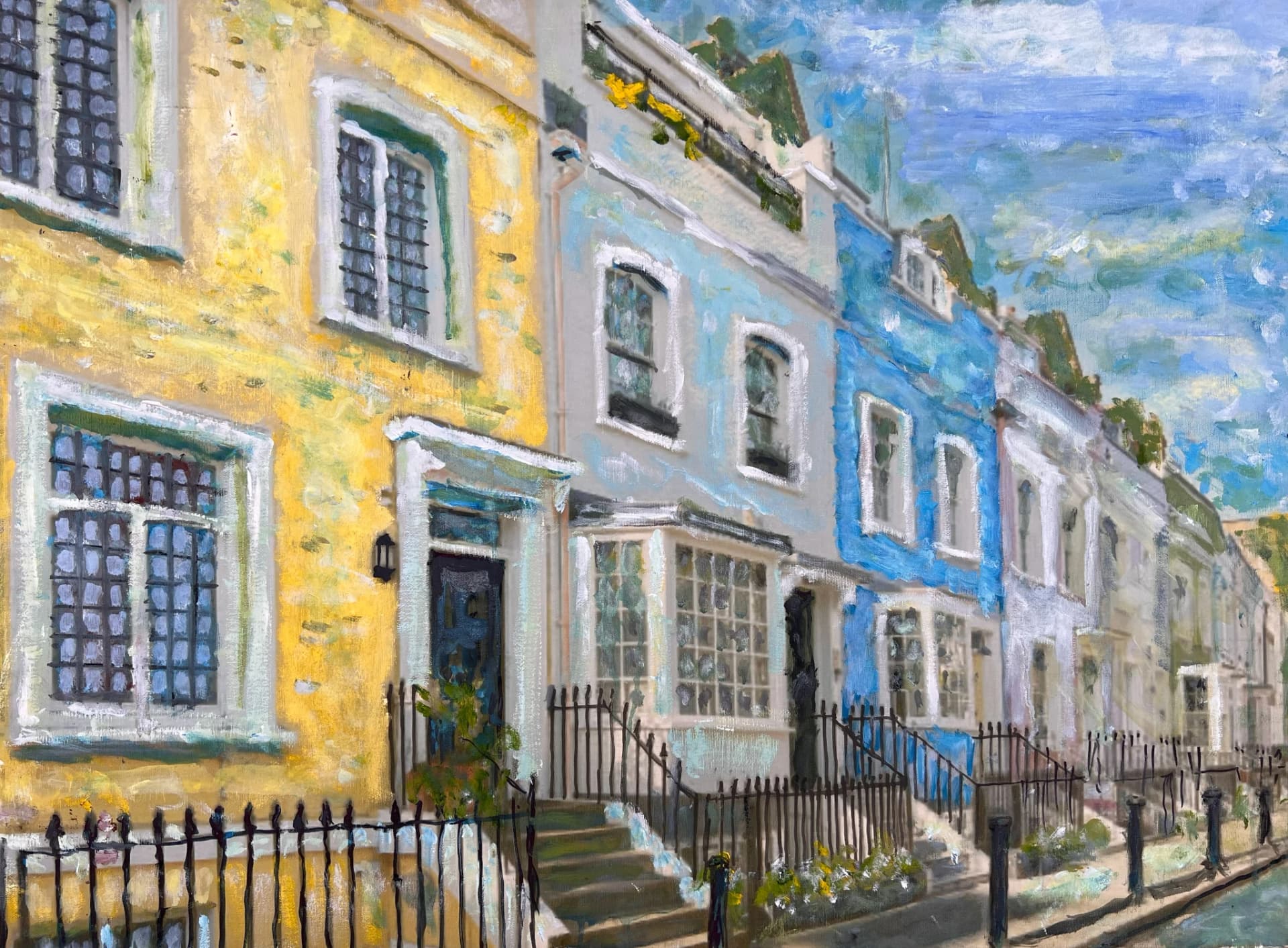 Original artwork displayed in a serviced apartment in Chelsea