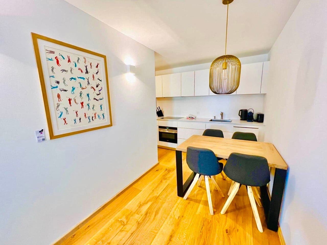 Artwork integrated into a design-led rental property