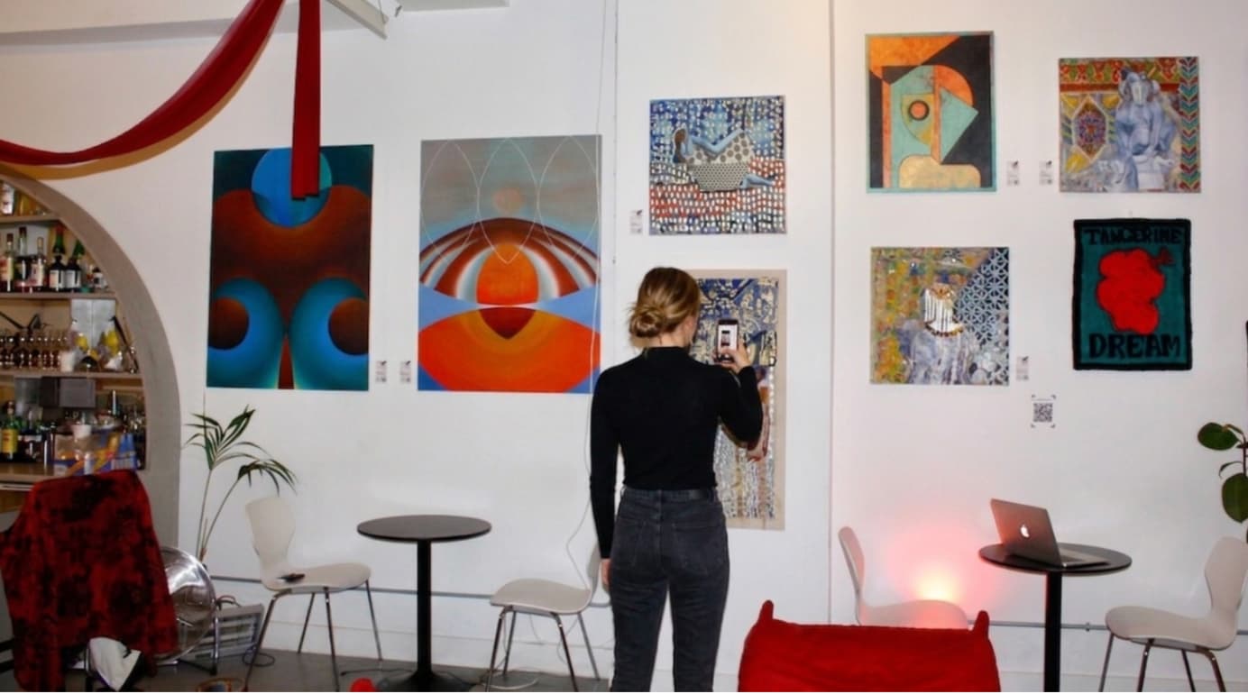 Artwork placed in a hospitality setting where curators and audiences encounter it